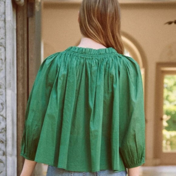 The Great - The Prim Top in Bright Moss Size Medium - Picture 2 of 9